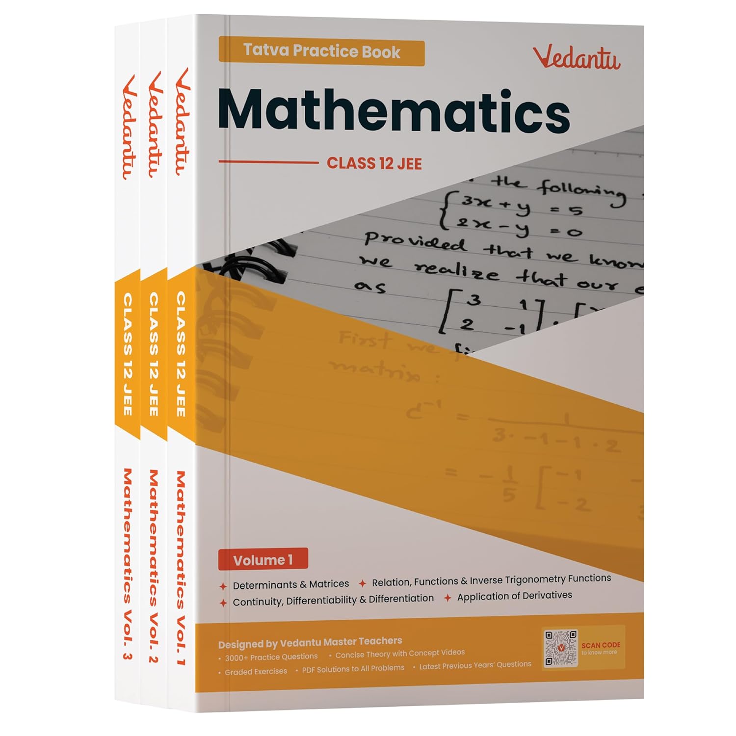 Vedantu JEE TATVA Class 12 Mathematics Book Set Of 3 | JEE 2026 Study Material | Interactive Learning with QR Code Videos & Solutions | Comprehensive ... for IIT JEE Main & Advanced Preparation