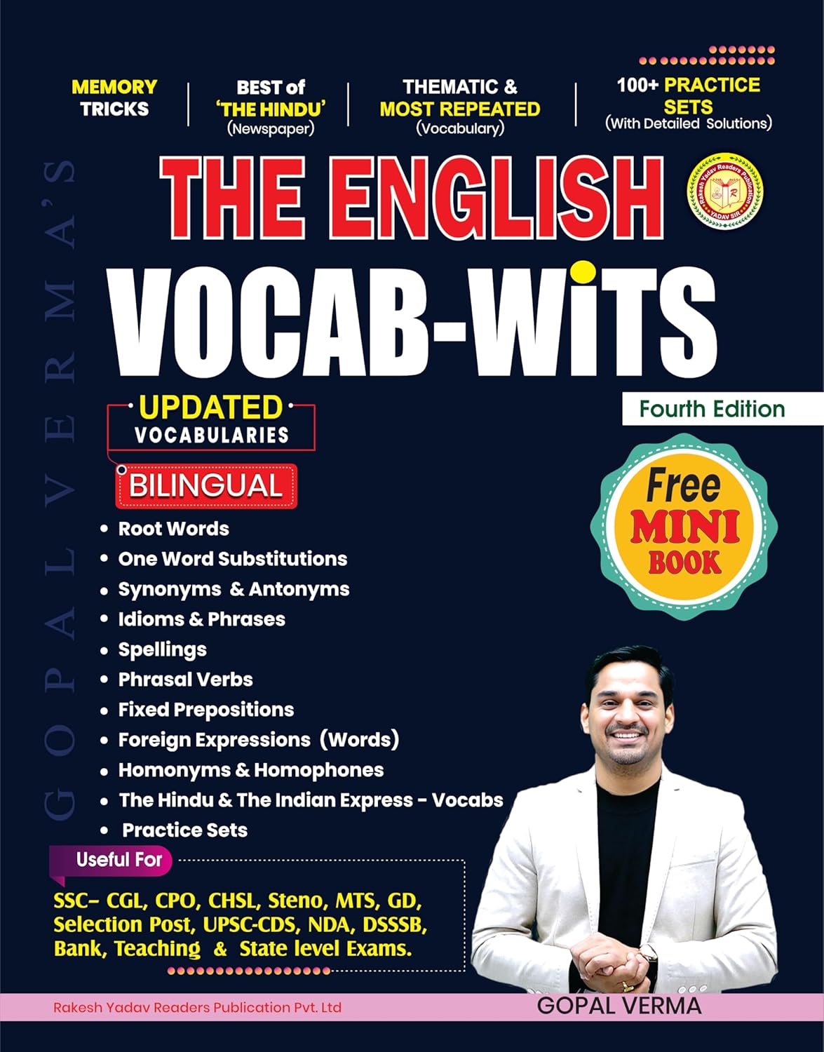 The English VOCAB-WiTS with The Mini Book | SSC-CGL, CPO, CHSL, Steno, MTS, GD, Selection Post, UPSC-CDS, NDA, DSSSB, Bank, Teaching & State Level Exams | 100+ Practice Sets | By Gopal Verma