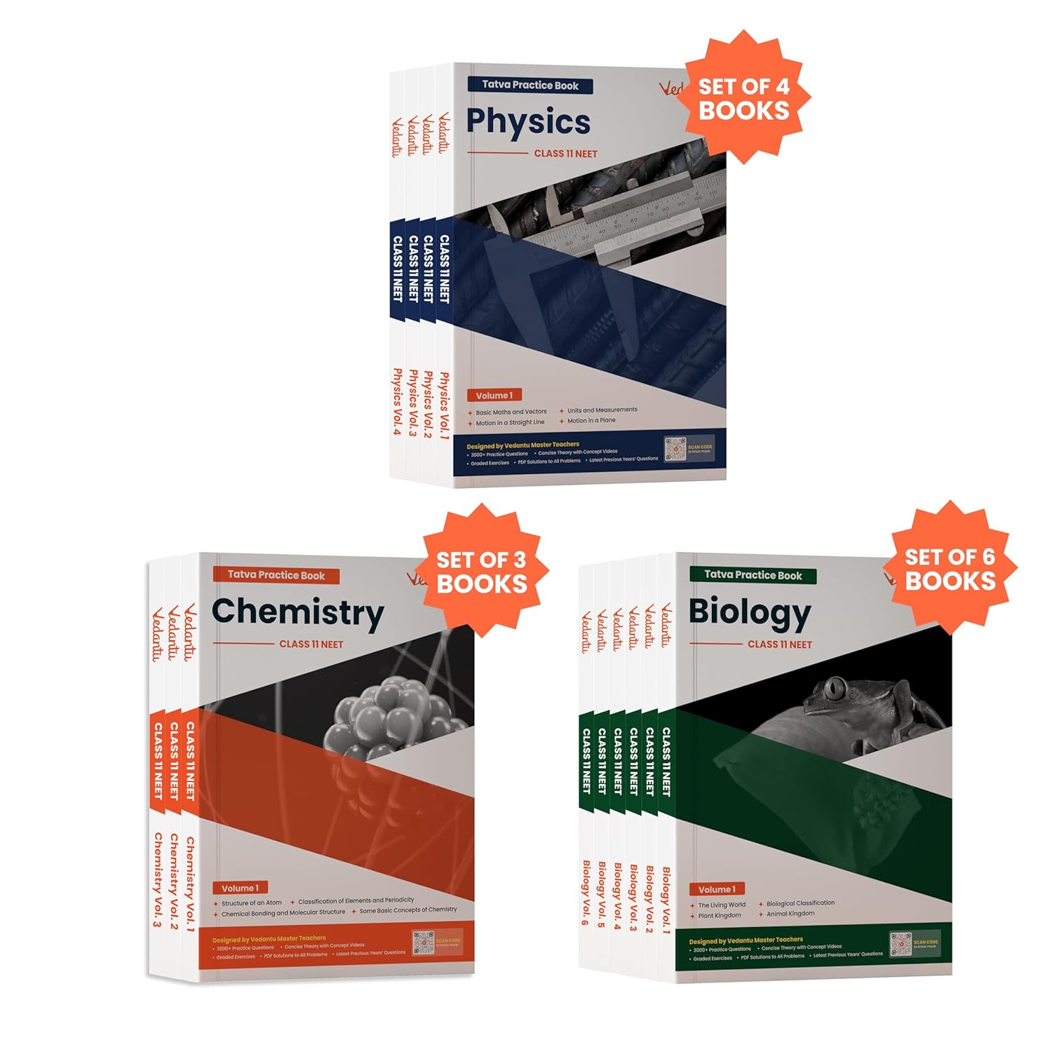 Vedantu NEET TATVA 2026 Class 11 Books Combo | Physics, Chemistry & Biology | Set of 13 | Topic-Wise PYQs, Concept Videos, Theory & Exercises | Ultimate NEET UG Guide | Latest Edition