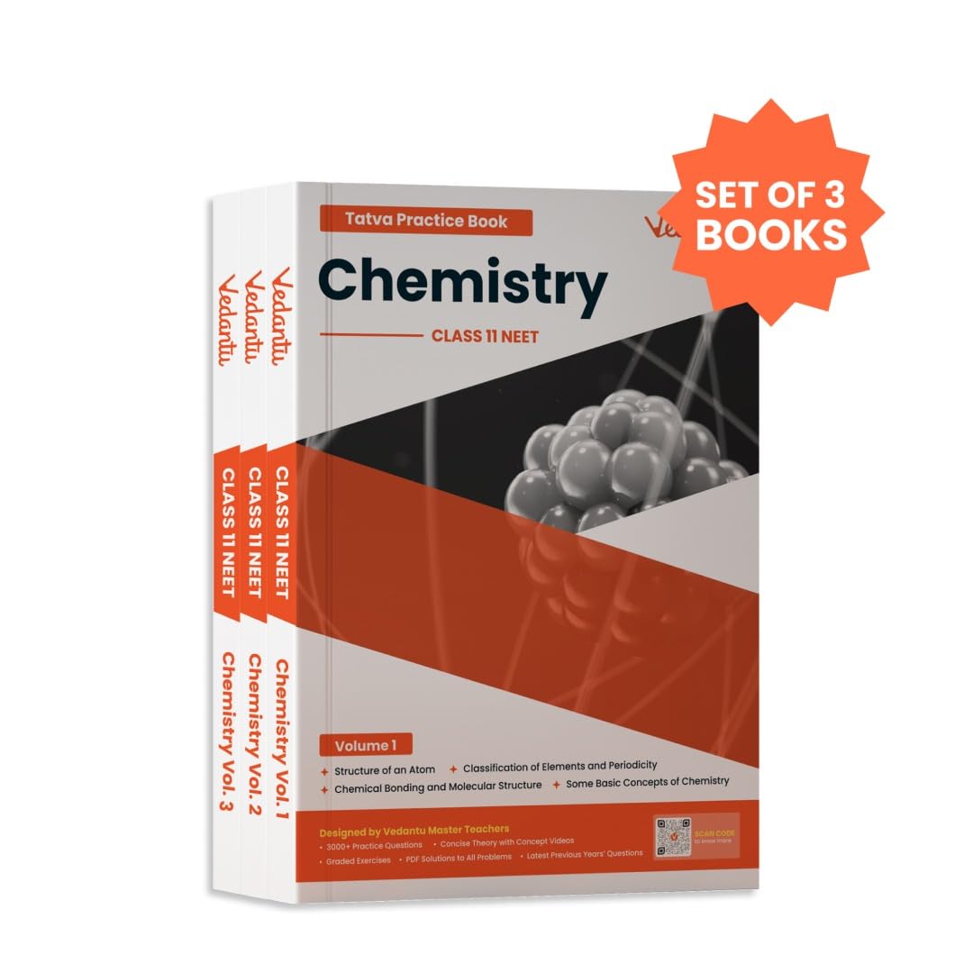 Vedantu NEET TATVA Class 11 Chemistry Book Set Of 3 | Latest Edition Study Material For NEET 2026 Preparation | Included Chapterwise PYQs, Theory & Exercises With QR Code Concept Videos