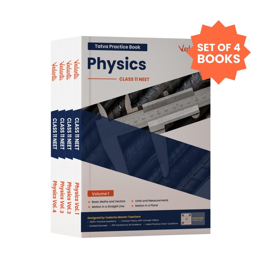 Vedantu NEET TATVA Class 11 Physics Book Set Of 4 | Latest Edition Study Material For NEET 2026 Preparation | Included Chapterwise PYQs, Theory & Exercises With QR Code Concept Videos
