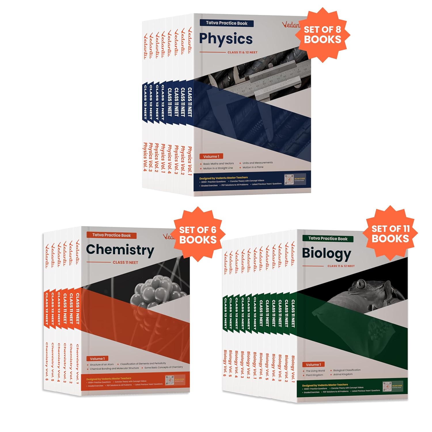 Vedantu NEET TATVA Dropper 2026 Physics Chemistry Biology Books Combo For Class 11 & Class 12 | Set of 25 Volumes | Chapter-Wise & Topic-Wise PYQs | ... Videos and Graded Exercises | Latest Edition