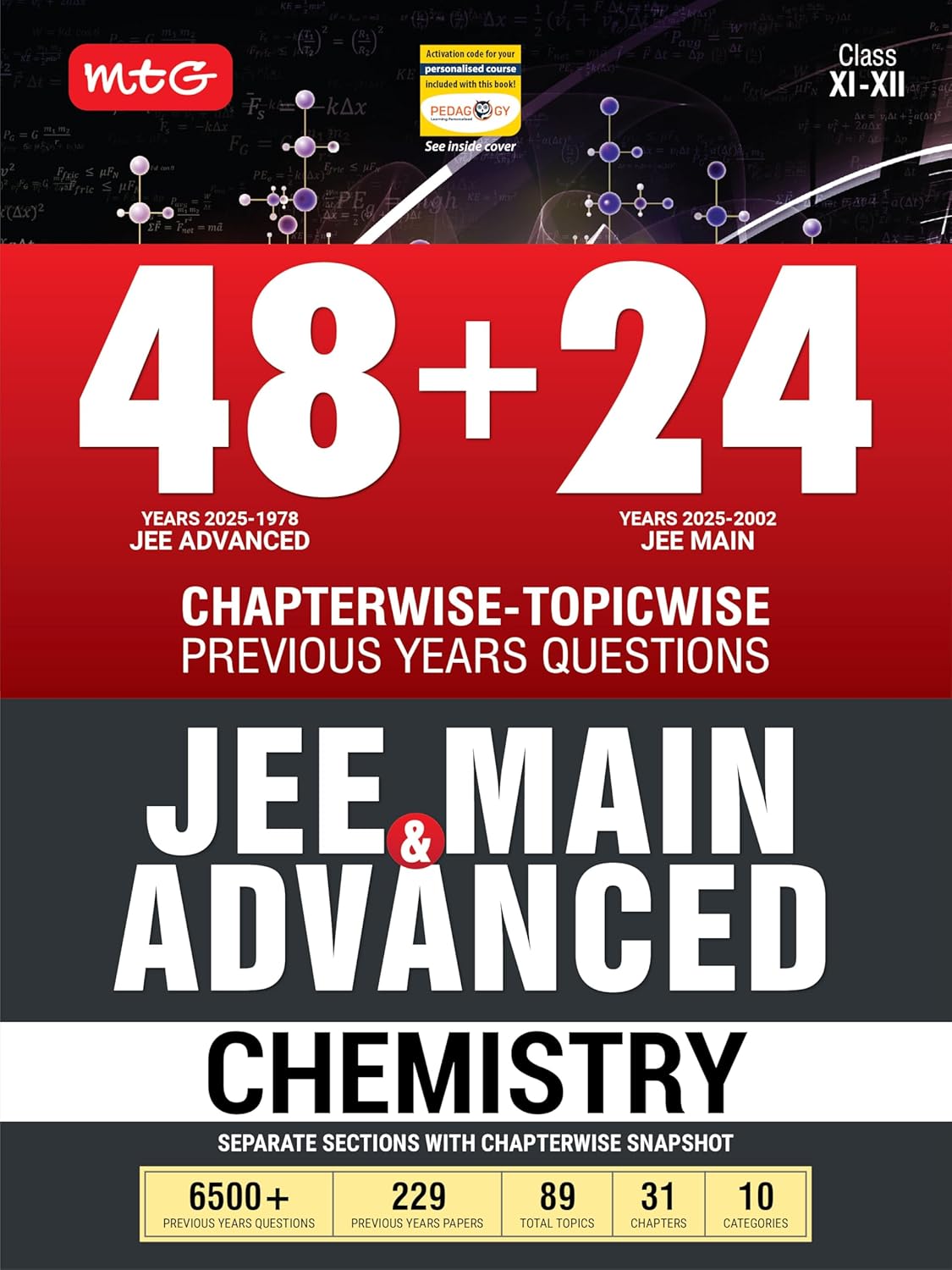 MTG 48 + 24 Years JEE Main (2025-2002) and JEE Advanced (2025-1978) Chapter-wise Topic-wise Previous Years Solved Papers Chemistry Book | PYQ Question Bank For 2026 Exam