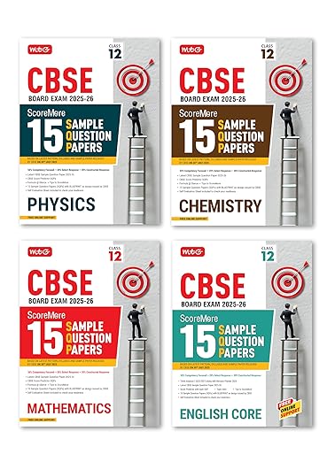 MTG CBSE Class 12 ScoreMore 15 Sample Papers Physics, Chemistry, Mathematics & English Books For 2025-2026 Board Exam (Set of 4) | Chapter-wise Competency-Based Questions (CBQs) | Based on Latest CBSE Pattern & Syllabus