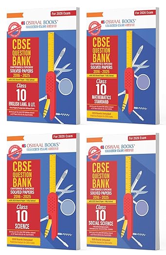 Oswaal CBSE Question Bank English | Maths Standard | Science | Social Science (Set of 4 Books) For Class 10 | Based On Latest CBSE Syllabus with 800+ Questions | Chapterwise & Topicwise For 2026 Exam
