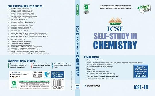 Evergreen ICSE Self Study in Chemistry For Class-10, 2026 Exams, Paperback, 345 Pages