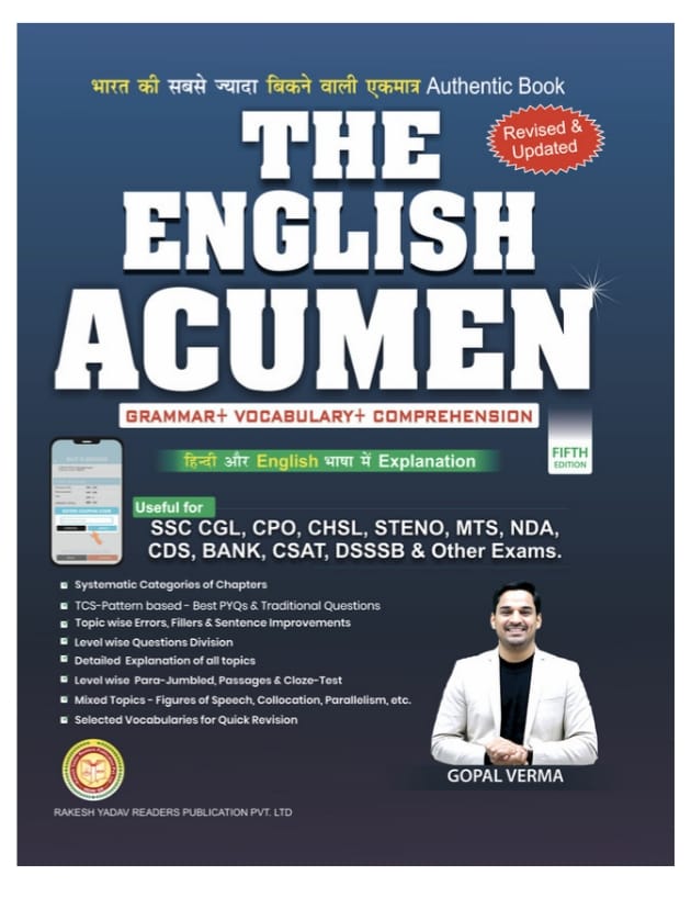 The English Acumen by Gopal Verma Sir | For All Government Job Exams | Bilingual & Descriptive | Latest Edition - THE ENGLISH ACUMEN 5TH EDITION ... READERS PUBLICATION PVT. LTD., GOPAL VERMA)