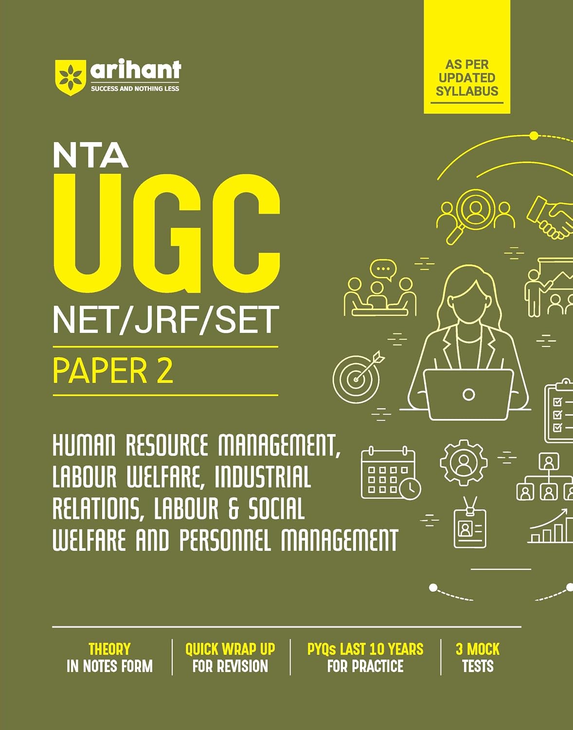 Arihant NTA UGC NET/JRF/SET | Paper 2 Human Resource Management | Complete Study Guide as per Updated Syllabus | Labour Welfare & Industrial Relations, Personal Management | 10 Years PYQs & 3 Tests