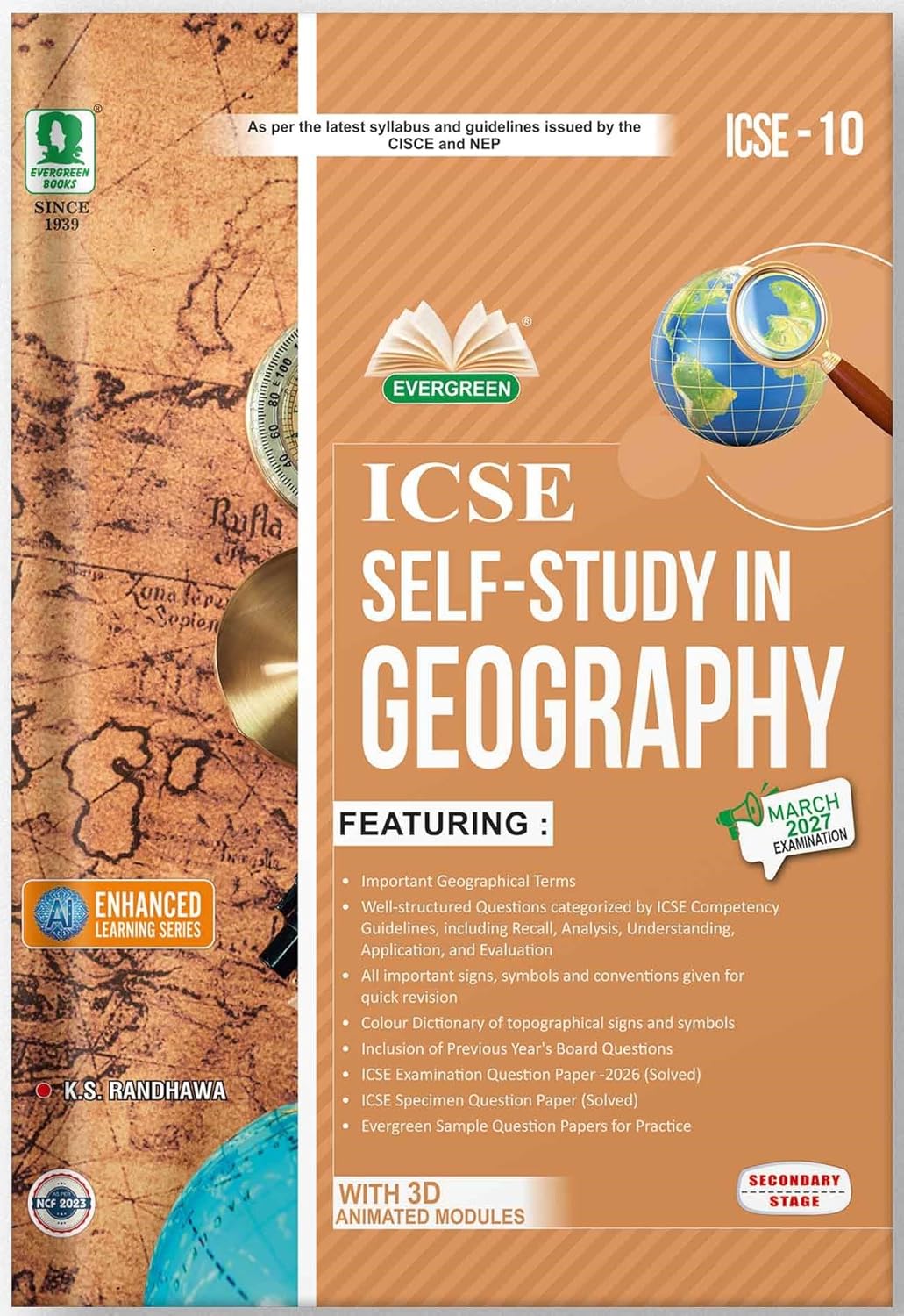 Evergreen ICSE Self Study in Geography for Class 10, 2026 Exam,