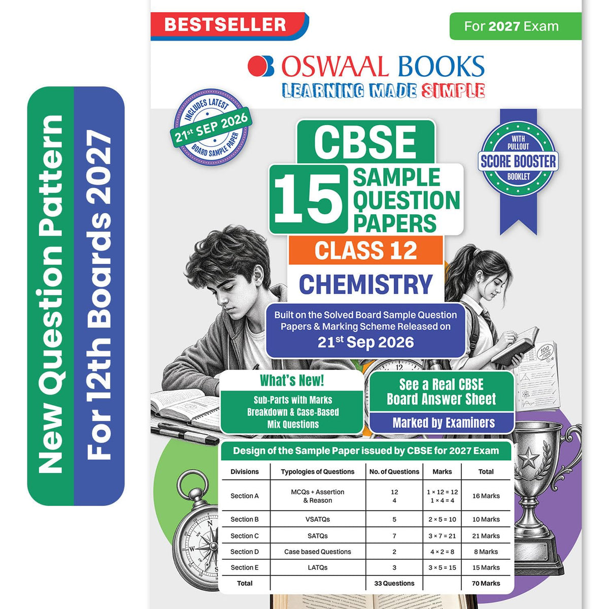 Oswaal Sample Paper Class 12 Chemistry for CBSE 2026-27 Board Exams based on latest CBSE SQP dated (21 Sep 2026) | New Questions Typologies
