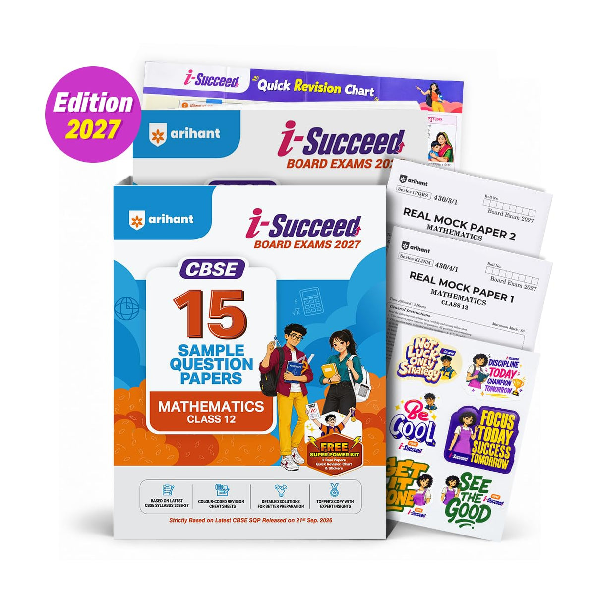 Arihant i-Succeed CBSE Sample Papers 2027 Class 12 Mathematics | 15 Sample Question Papers | Colour-Coded Revision Cheat Sheets, Toppers Copy with Expert Insights | Free Super Power Kit