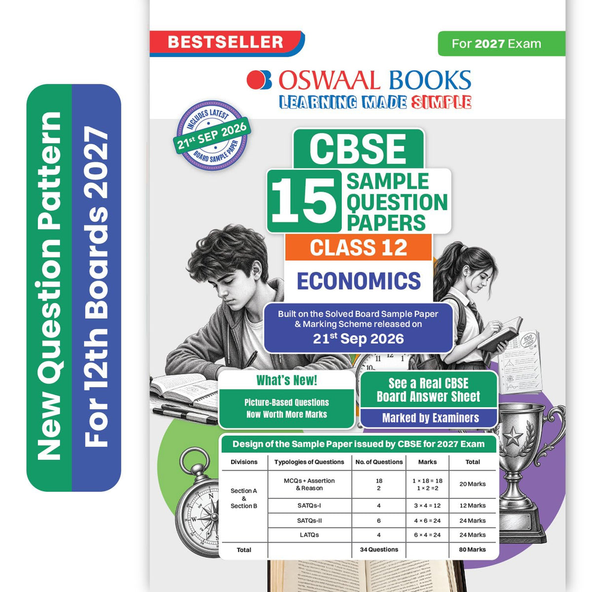 Oswaal Sample Paper Class 12 Economics for CBSE 2026-27 Board Exams based on latest CBSE SQP dated (21 Sep 2026) | New Questions Typologies