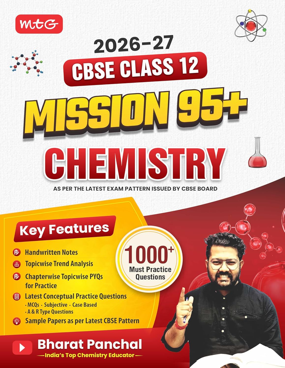 MTG CBSE Mission 95+ Chemistry Class 12 For 2027 Exam | Includes Handwritten Notes, Competency Focused Questions, MCQs + Subjective & PYQ Book By Bharat Panchal