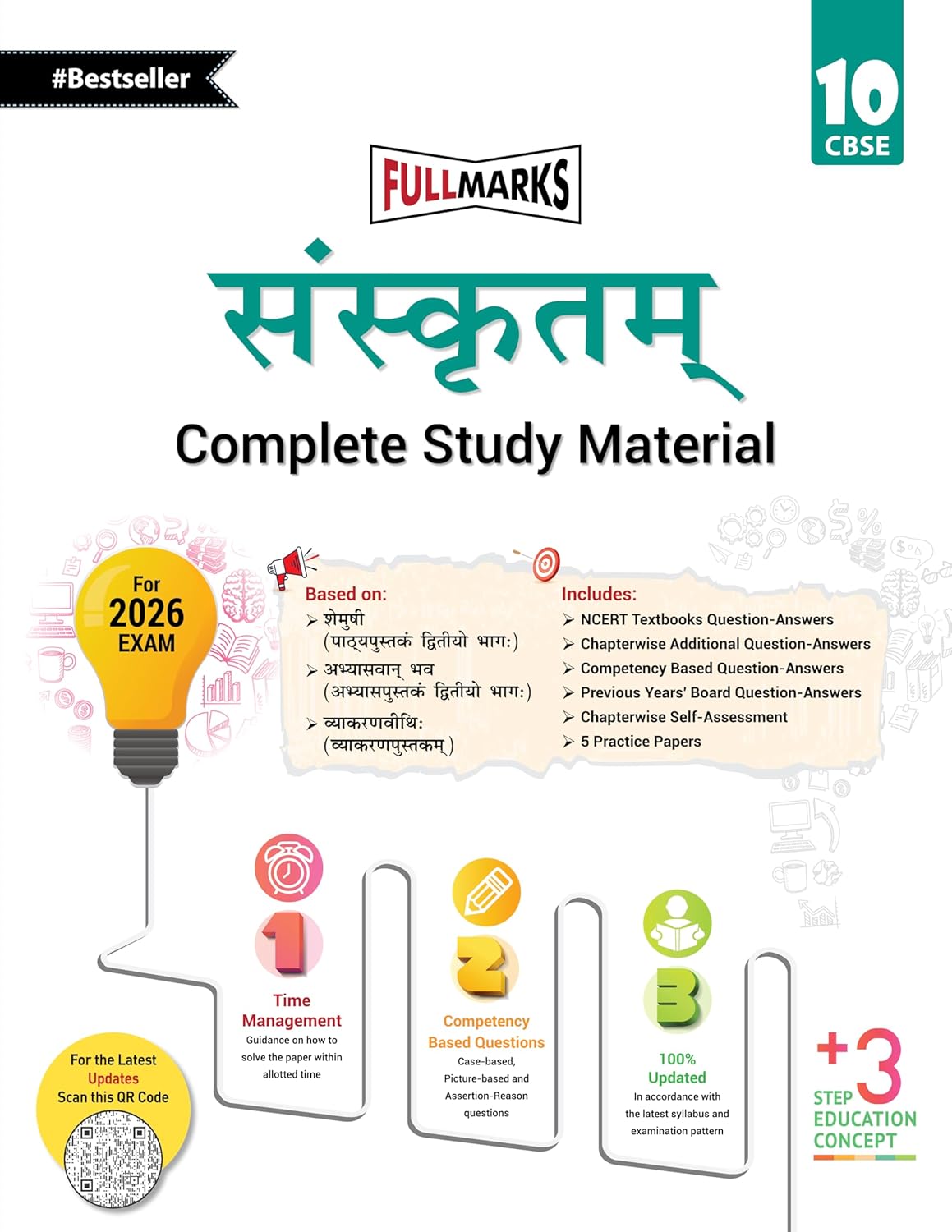 Full Marks Sanskrit Complete Study Material Class 10 | Based on Shemushi, Abhyaswaan Bhav, Vyaakaranaveethi | Includes Chapterwise Summary, Solved Q/A, Practice Papers and More