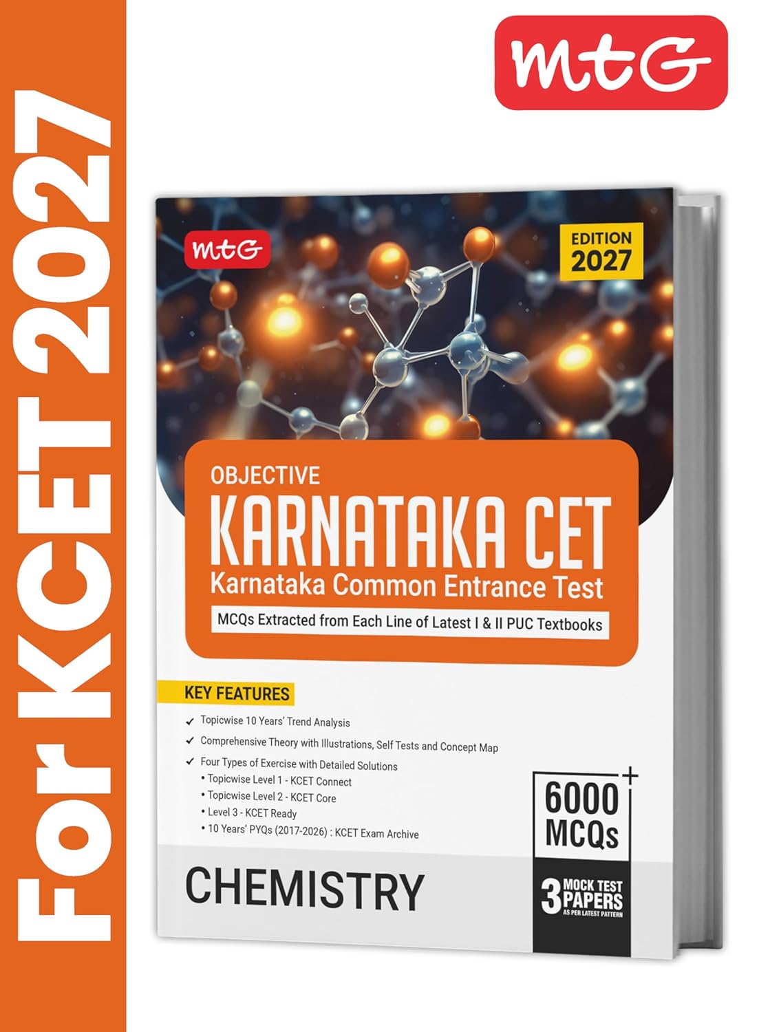 MTG Objective Karnataka CET Chemistry Book For 2027 Exam | Topicwise Comprehensive Theory with 6000+ MCQs | 10 Years KCET PYQs & Mock Test Papers
