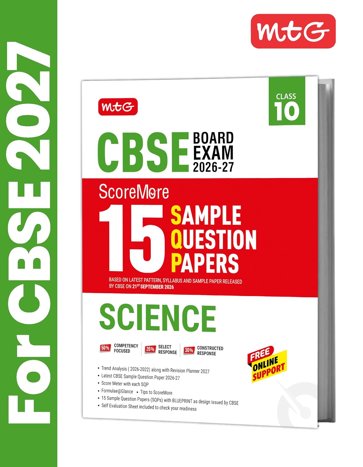 MTG CBSE Class 10 ScoreMore 15 Sample Question Papers Science For 2027 Board Exam | CBQs & Trend Analysis | Self Evaluation Sheet | Free Online Support (Based on Latest Pattern & Syllabus)