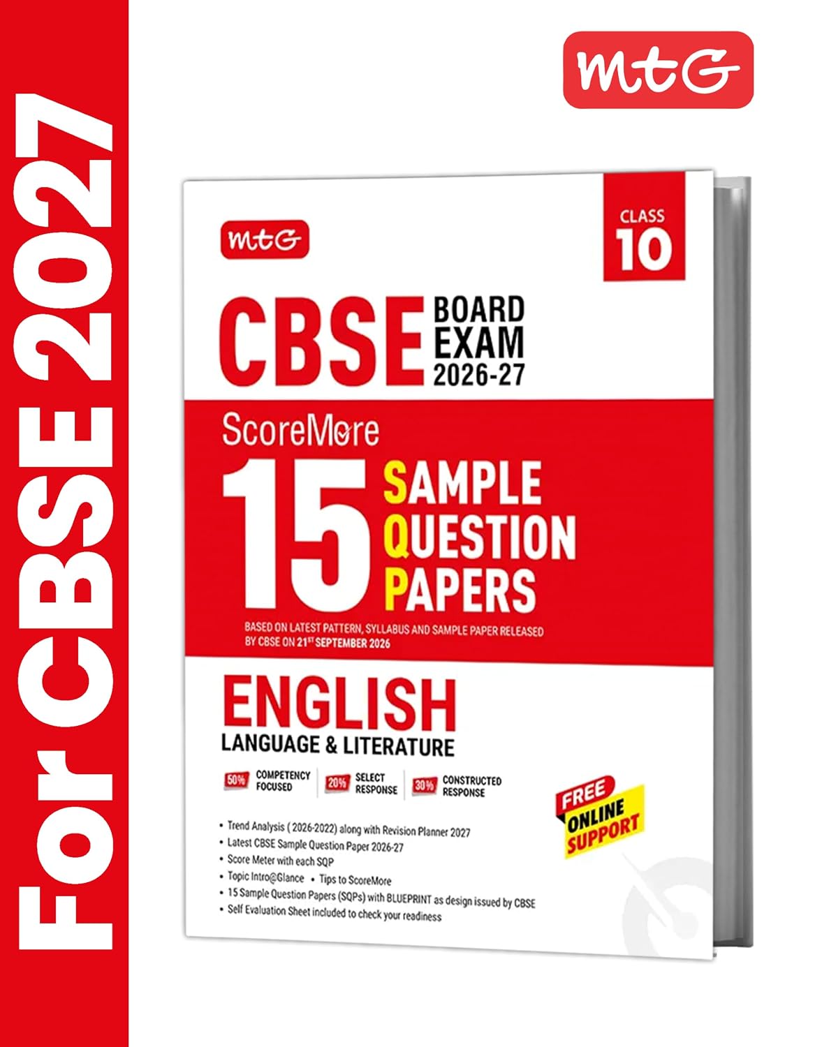 MTG CBSE Class 10 ScoreMore 15 Sample Question Papers English For 2027 Board Exam | CBQs & Trend Analysis | Self Evaluation Sheet | Free Online Support (Based on Latest Pattern & Syllabus)