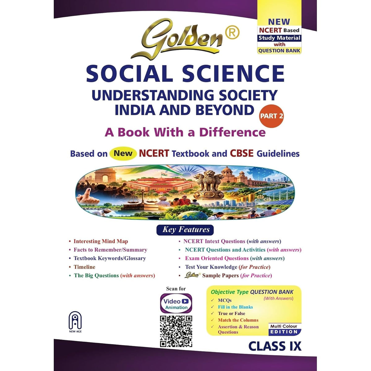 Golden Social Science Study Material | Based on New NCERT UNDERSTANDING SOCIETY: INDIA AND BEYOND (PART-2) Class 9 | CBSE 2027 Exams | Summary | Multi Color Edition | Video Animation