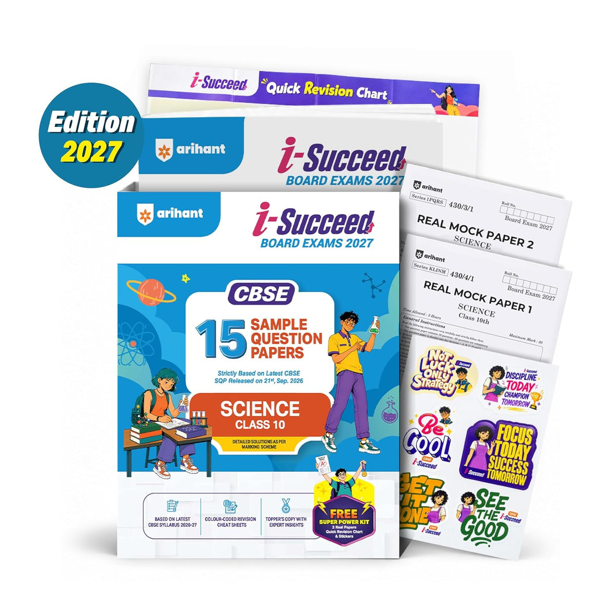 Arihant i-Succeed CBSE Sample Papers 2027 Class 10 Science | 15 Sample Question Papers | Colour-Coded Revision Cheat Sheets, Toppers Copy with Expert Insights | Free Super Power Kit