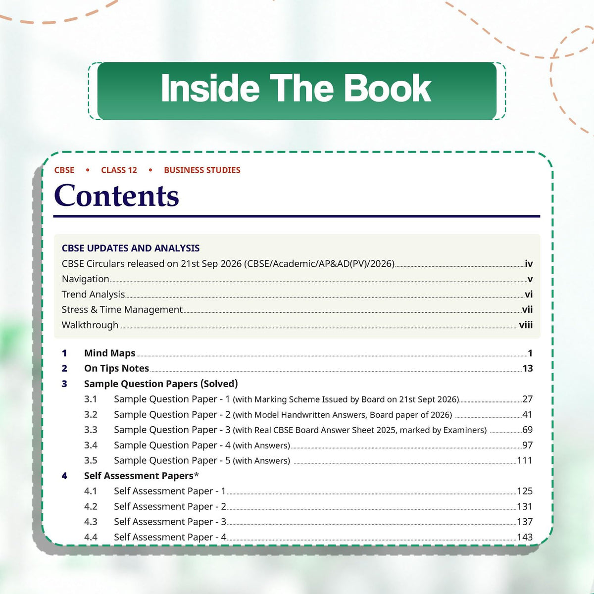 Oswaal Sample Paper Class 12 Business Studies for CBSE 2026-27 Board Exams based on latest CBSE SQP dated (21 Sep 2026) | New Questions Typologies
