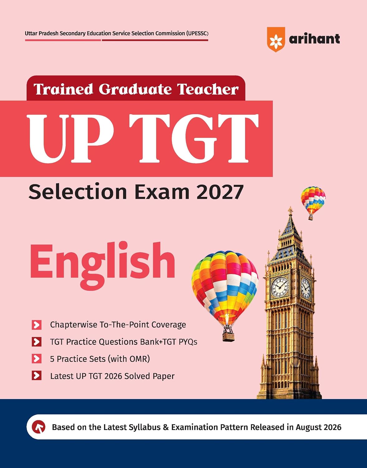Arihant UP TGT English Book 2027 | UP TGT Selection Exam Preparation | Chapterwise Coverage, Practice Questions, TGT PYQs, 5 Practice Sets with OMR Sheets & Latest 2026 Solved Paper