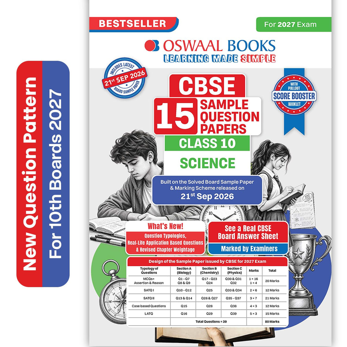 Oswaal Sample Paper Class 10 Science for CBSE 2026-27 Board Exams based on latest CBSE SQP dated (21 Sep 2026) | New Questions Typologies