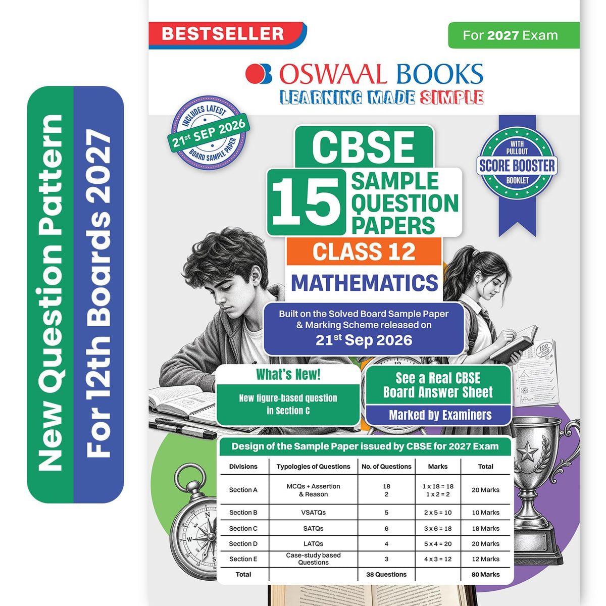 Oswaal Sample Paper Class 12 Mathematics for CBSE 2026-27 Board Exams based on latest CBSE SQP dated (21 Sep 2026) | New Questions Typologies