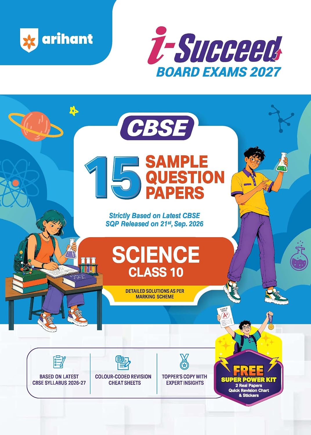 Arihant Sample Paper Class 10 Combo 2027 | Social Science, English Language & Literature, Science & Mathematics Standard | 15 Sample Question Papers|Toppers Copy, Free Super Power Kit