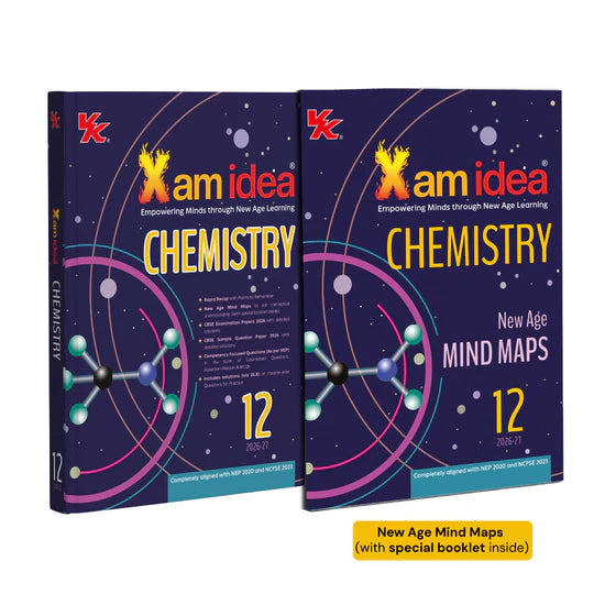 Xam idea Class 12 Chemistry – (CBSE 2026-27) | Mind Maps | Solved NCERT | Solved PYQs | MCQs, A-R, Case-based, VSA, SA, LA Questions | Solved 2026 CBSE Examination & Sample Papers