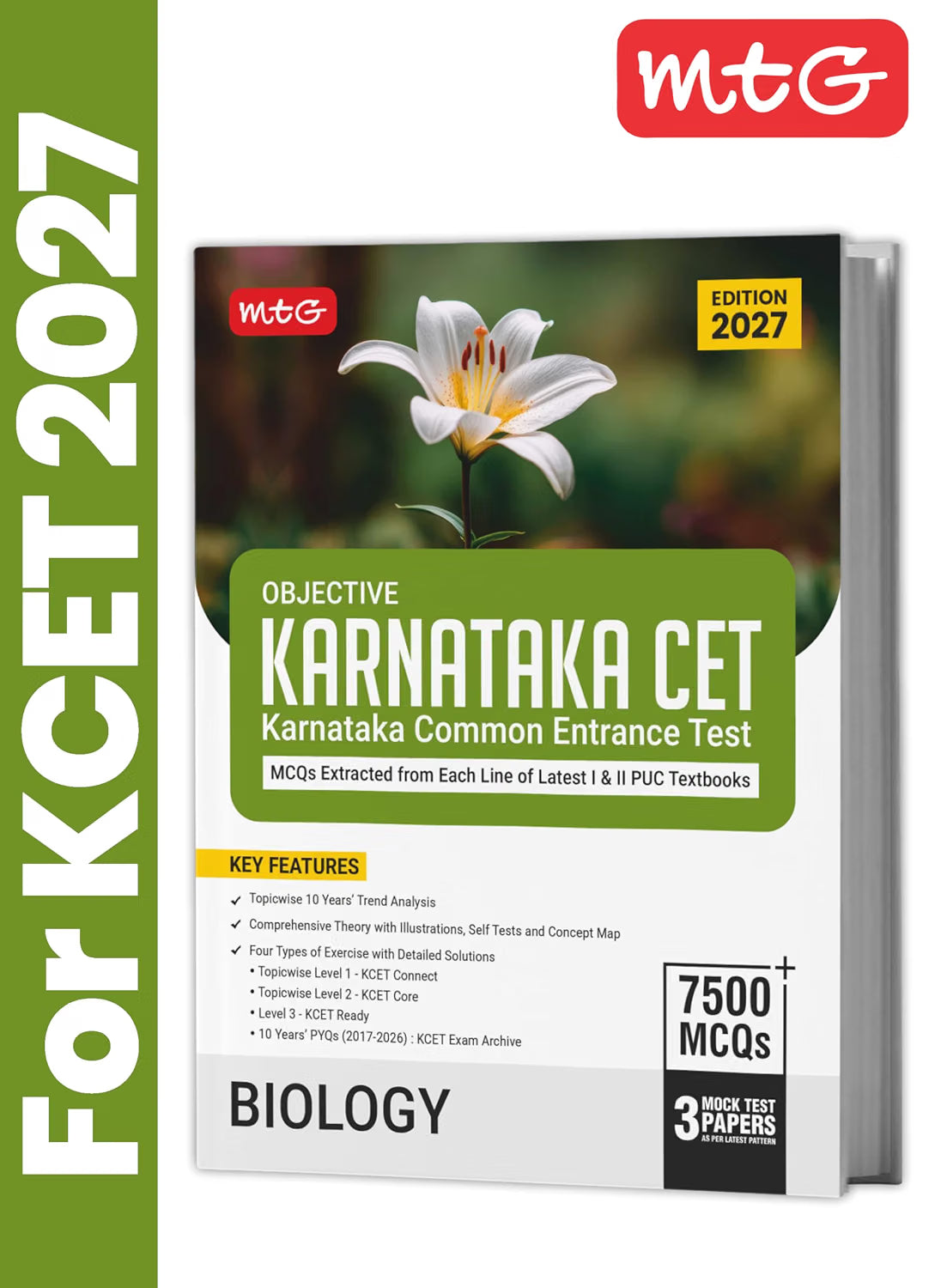 MTG Objective Karnataka CET Biology Book For 2027 Exam | Topicwise Comprehensive Theory with 7500+ MCQs | 10 Years KCET PYQs & Mock Test Papers