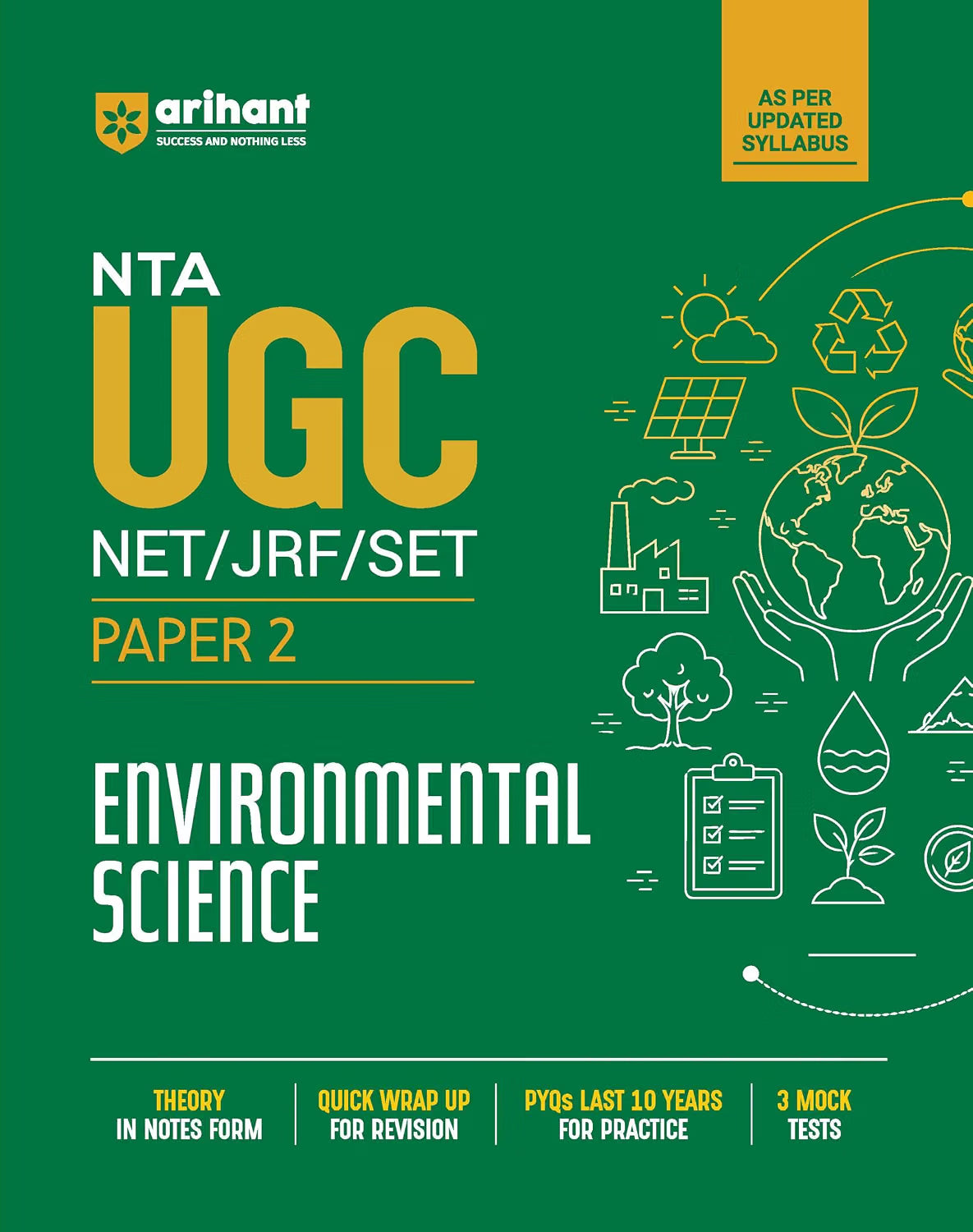 Arihant NTA UGC NET/JRF/SET Exam | Paper 2 - Environmental Science | Complete Study Guide as per Updated Syllabus | Theory Notes, Quick Revision, PYQs Last 10 Years for Practice & 3 Mock Tests