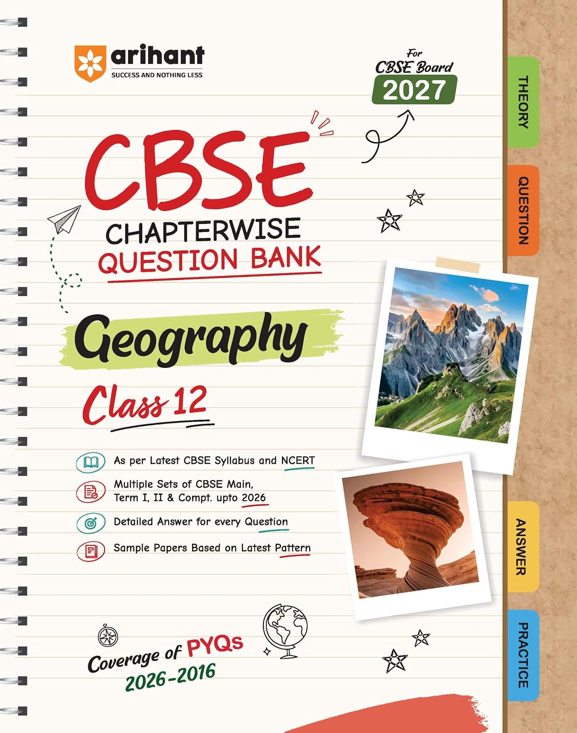 Arihant CBSE Geography Class 12 Chapterwise Question Bank for Board Exam 2027 | Chapterwise PYQs with Revision Theory, Detailed Answers, Exam Tips & Sample Papers as per CBSE Syllabus & Exam Pattern