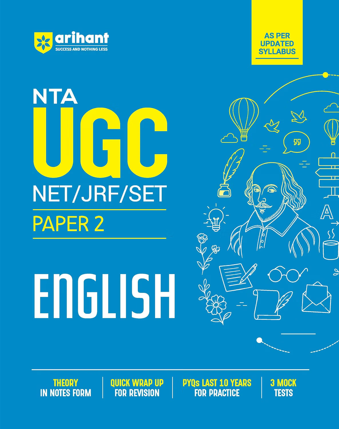 Arihant NTA UGC NET/JRF/SET Exam | Paper 2 - English | Complete Study Guide as per Updated Syllabus | Theory Notes, Quick Revision, PYQs Last 10 Years for Practice & 3 Mock Tests