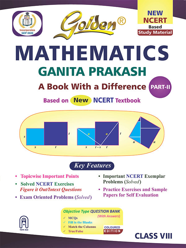 Golden Mathematics Study Material Based on NEW NCERT Ganita Prakash Part II For Class 8 For CBSE 2026 Board Exams