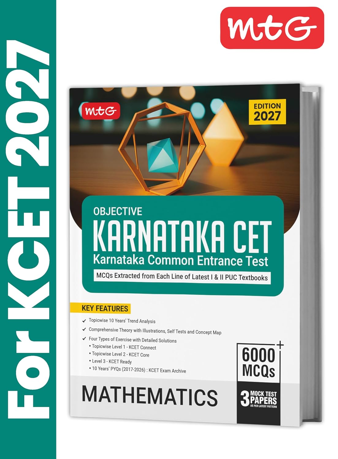 MTG Objective Karnataka CET Mathematics Book For 2027 Exam | Topicwise Comprehensive Theory with 6000+ MCQs | 10 Years KCET PYQs & Mock Test Papers