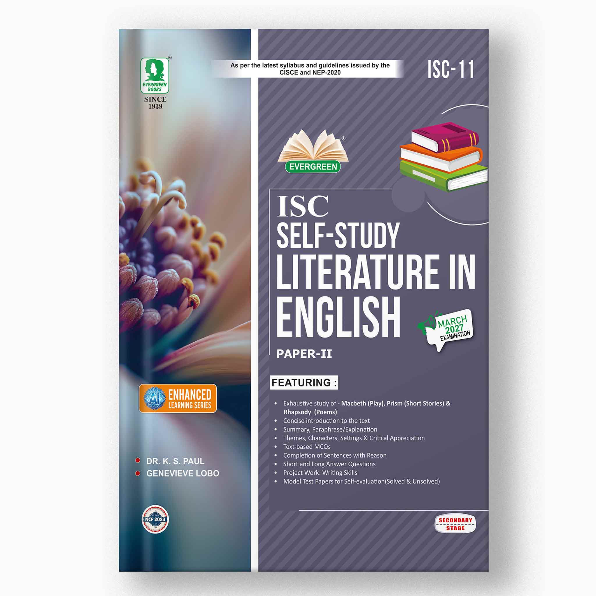 Evergreen ISC Self-Study English Literature  Paper-II for Class 11,