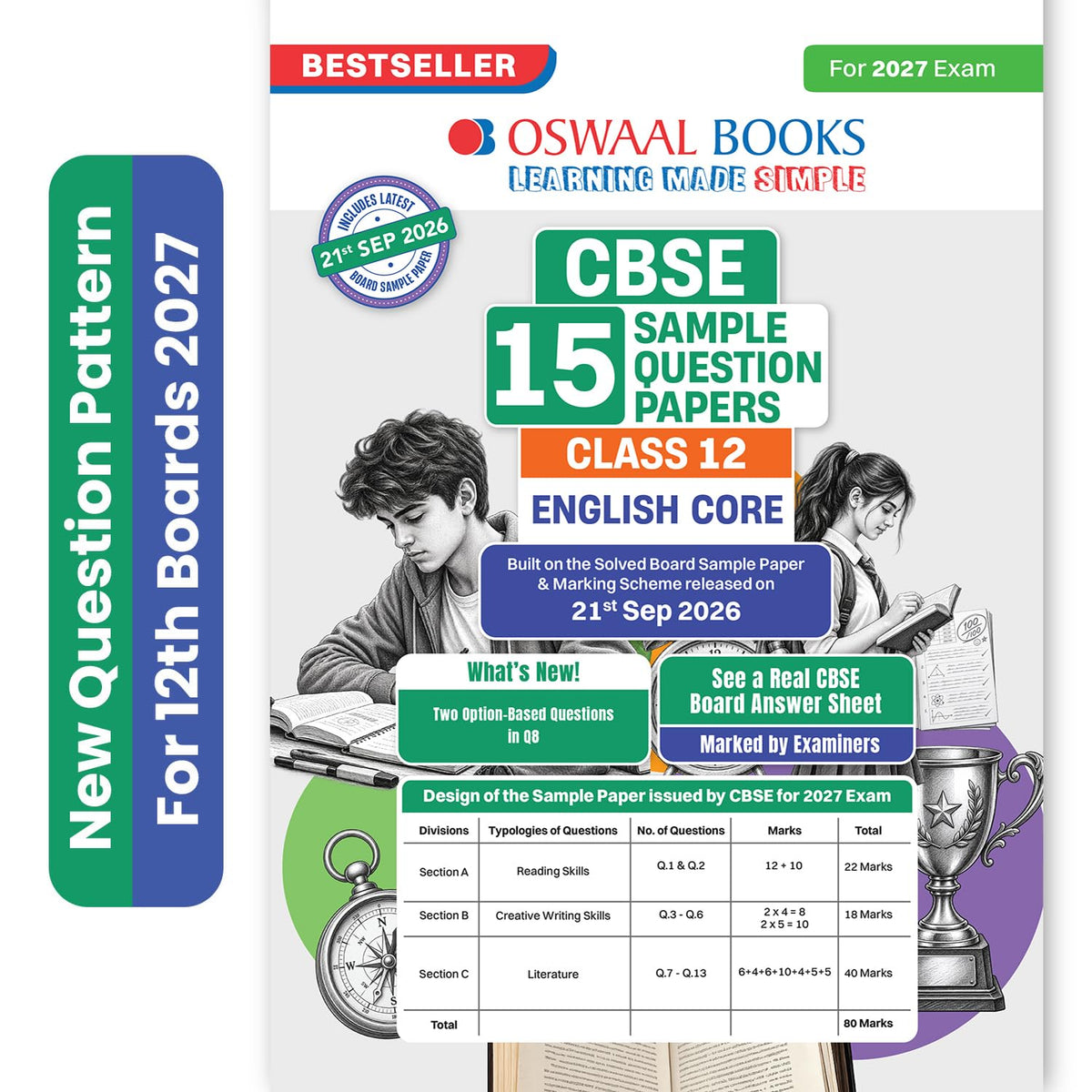 Oswaal Sample Paper Class 12 English Core for CBSE 2026-27 Board Exams based on latest CBSE SQP dated (21 Sep 2026) | New Questions Typologies