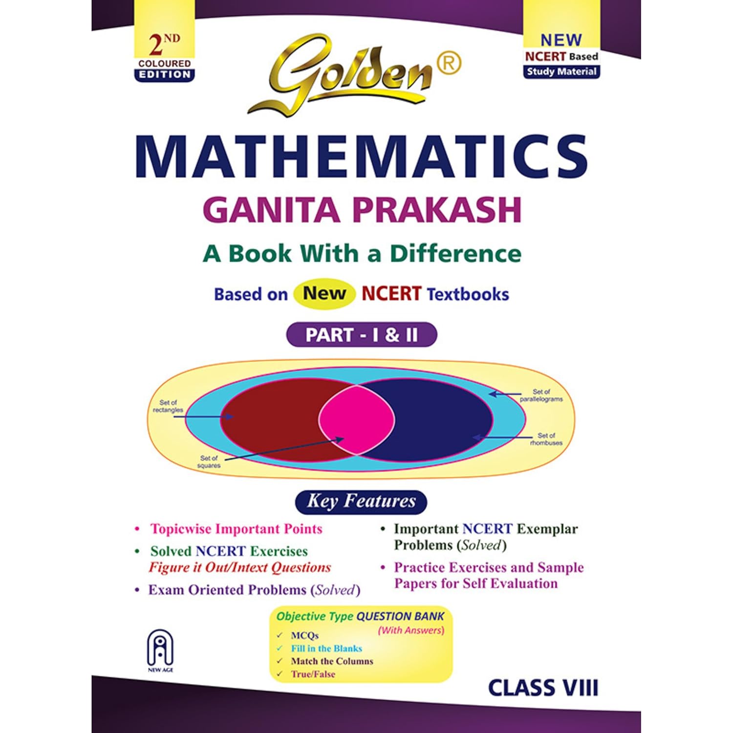 Golden Mathematics Study Material Based on NEW NCERT Ganita Prakash Part-1&2 For Class 8 | For CBSE 2027 Exams | Summary | Figure it Out/Intext ... Sample Papers | Objective Type QUESTION BANK