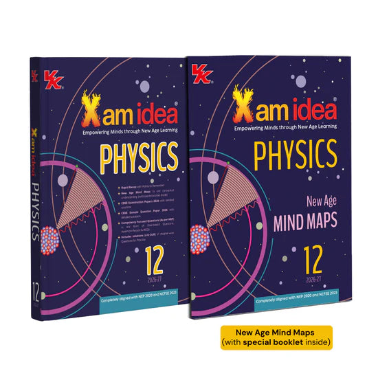 Xam idea Class 12 Physics  – (CBSE 2026-27) | Mind Maps | Solved NCERT | Solved PYQs | MCQs, A-R, Case-based, VSA, SA, LA Questions | Solved 2026 CBSE Examination & Sample Papers