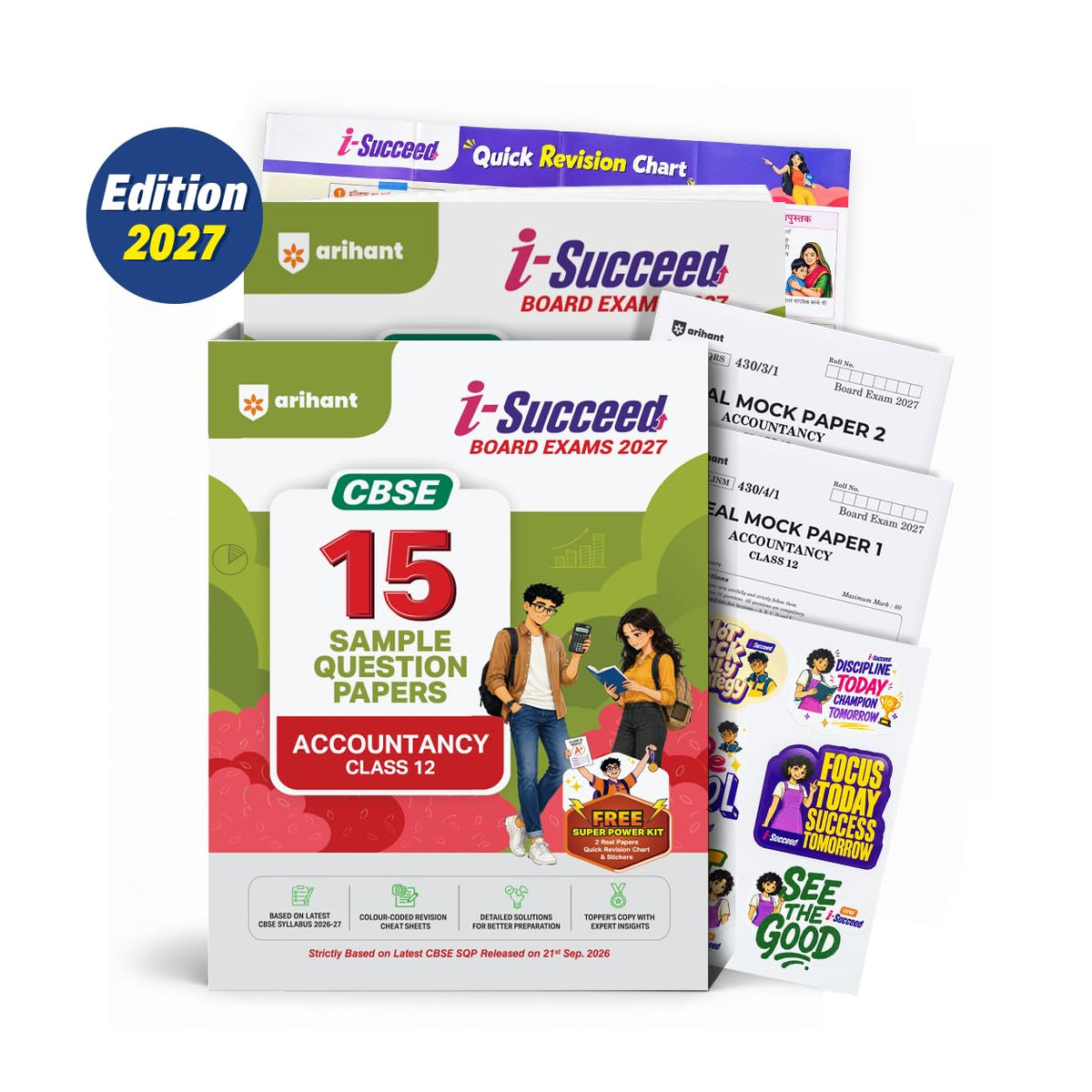 Arihant i-Succeed CBSE Sample Papers 2027 Class 12 Accountancy | 15 Sample Question Papers | Colour-Coded Revision Cheat Sheets, Toppers Copy with Expert Insights | Free Super Power Kit