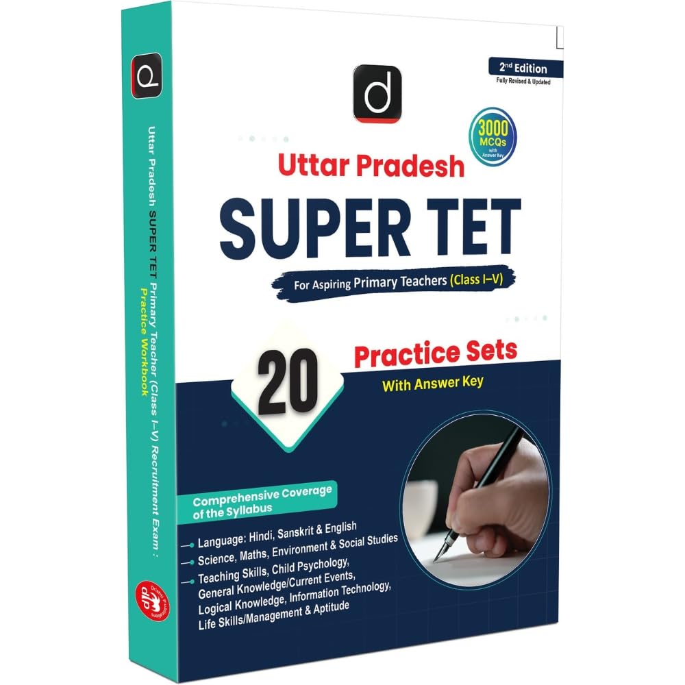 DRISHTI IAS Uttar Pradesh Super TET, Primary Teacher Class I-V Recruitment Exam Practice, 2nd Edition, English Medium, 20 Practice Sets, 3000 MCQs with Answer Key, Complete Syllabus Coverage