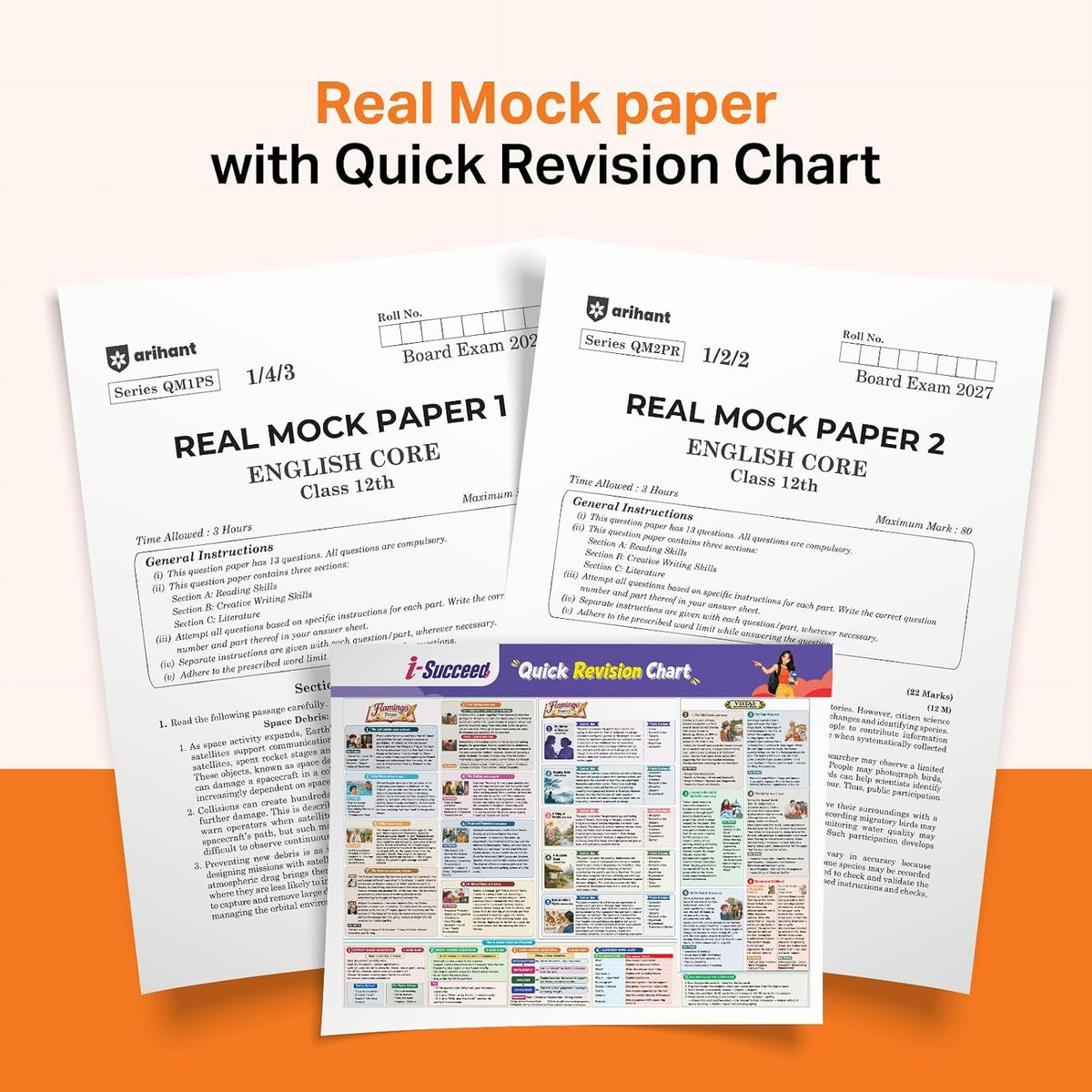 Arihant i-Succeed CBSE Sample Papers 2027 Class 12 English Core | 15 Sample Question Papers | Colour-Coded Revision Cheat Sheets, Toppers Copy with Expert Insights | Free Super Power Kit