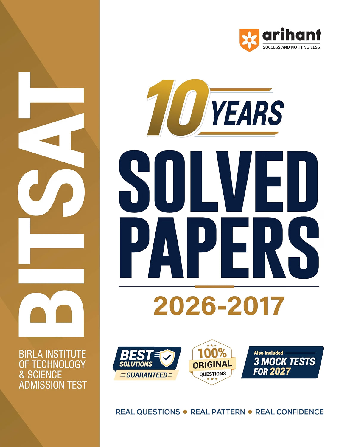 Arihant BITSAT 2027 | 10 Years Solved Papers (2026–2017) | 100% Original Questions with Detailed Solutions | 3 Mock Tests for 2027