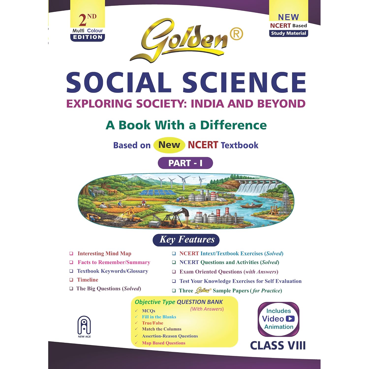 Golden Social Science Study Material Based on NEW NCERT EXPLORING SOCIETY: INDIA AND BEYOND For Class-8 | CBSE 2026 Exams | Summary | Timeline | Mind ... Papers | Objective Type Question | MCQs