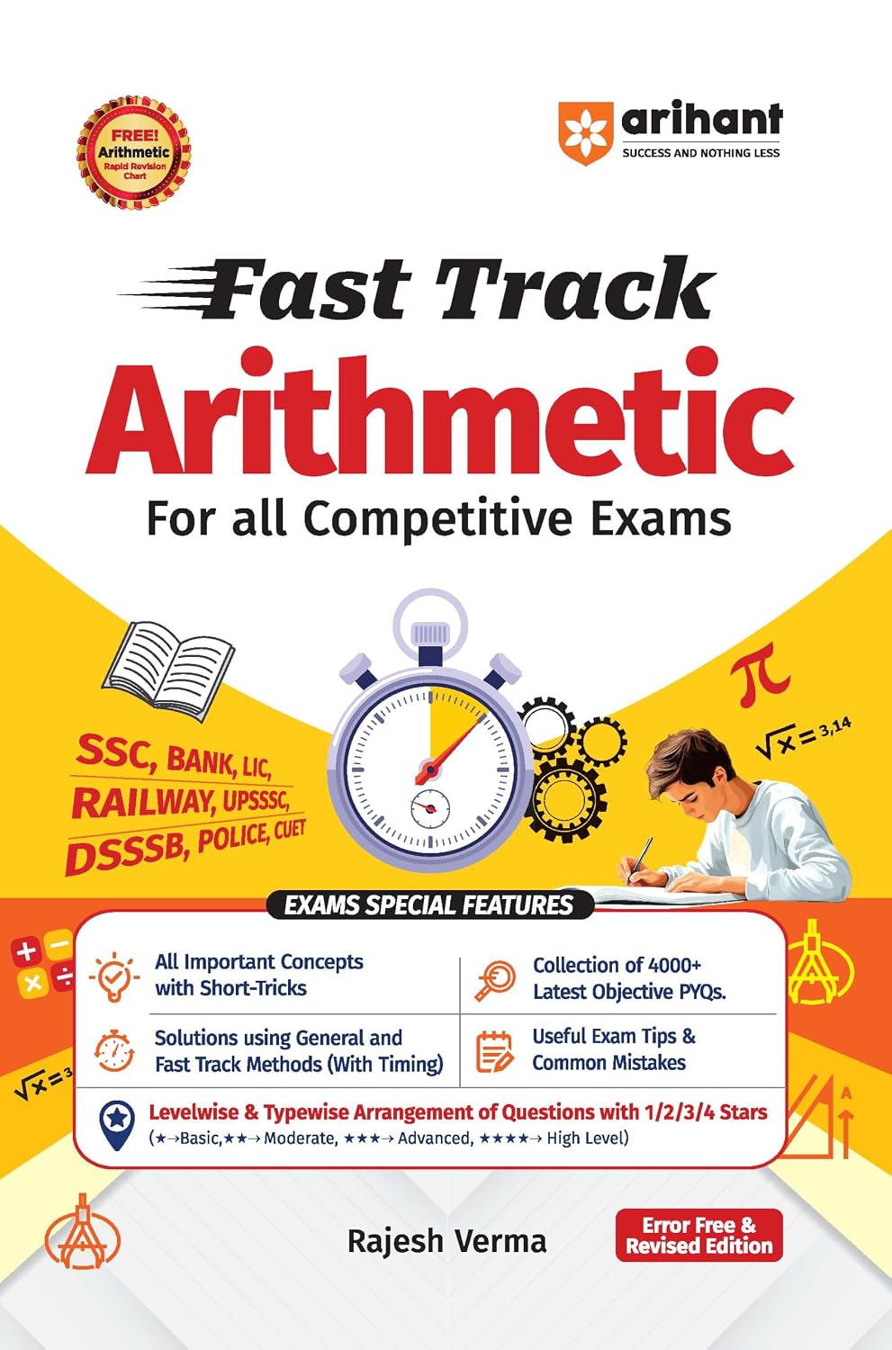 Arihant Fast Track Arithmetic | 4000+ MCQs & PYQs with Short Tricks, Fast Calculations & Level-Wise Practice | Useful for SSC, Banking, Railway, ... & CUET | Completely Revised Edition 2027