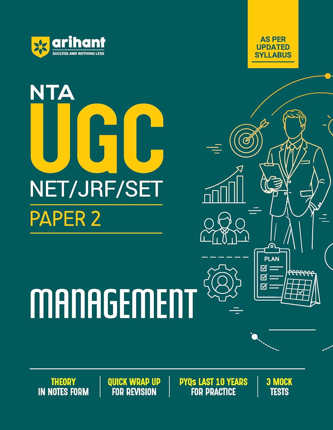 Arihant NTA UGC NET/JRF/SET Paper 2 Management | Full Study Guide | Theory in Notes Form,Quick Revision,10 Years Chapter PYQs & 3 Mock Tests | Based on Updated Syllabus & Exam Pattern | English Medium