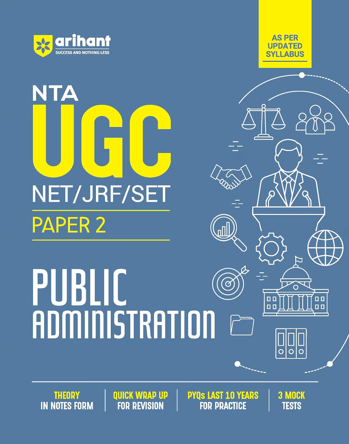 Arihant NTA UGC NET/JRF/SET Exam | Paper 2 - Public Administration | Complete Study Guide as per Updated Syllabus | Theory Notes, Quick Revision, PYQs Last 10 Years for Practice & 3 Mock Tests