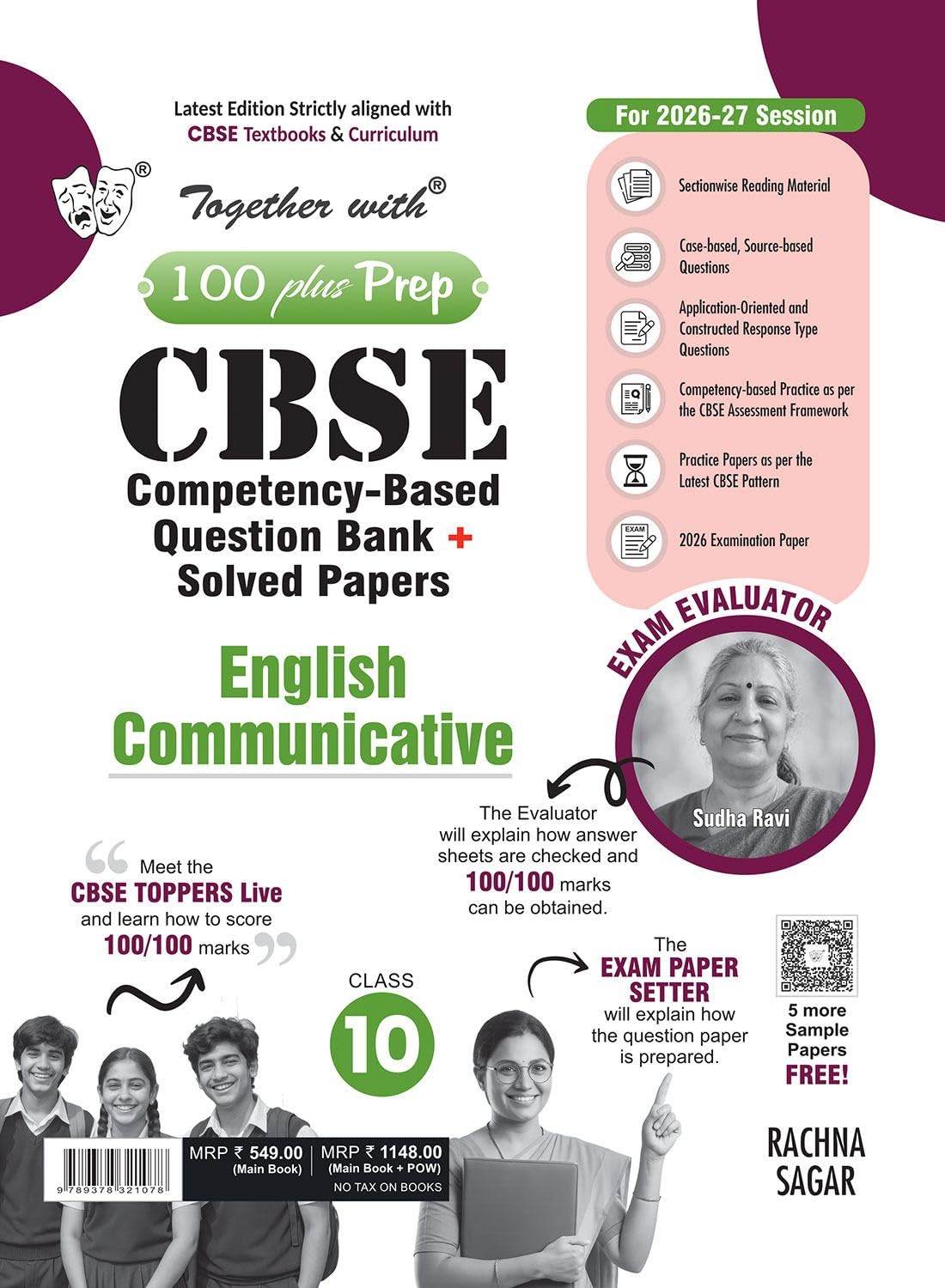 Together with 100 Plus Prep CBSE Question Bank for Class 10 English Communicative 2026-27 |Most Recommended reference Book