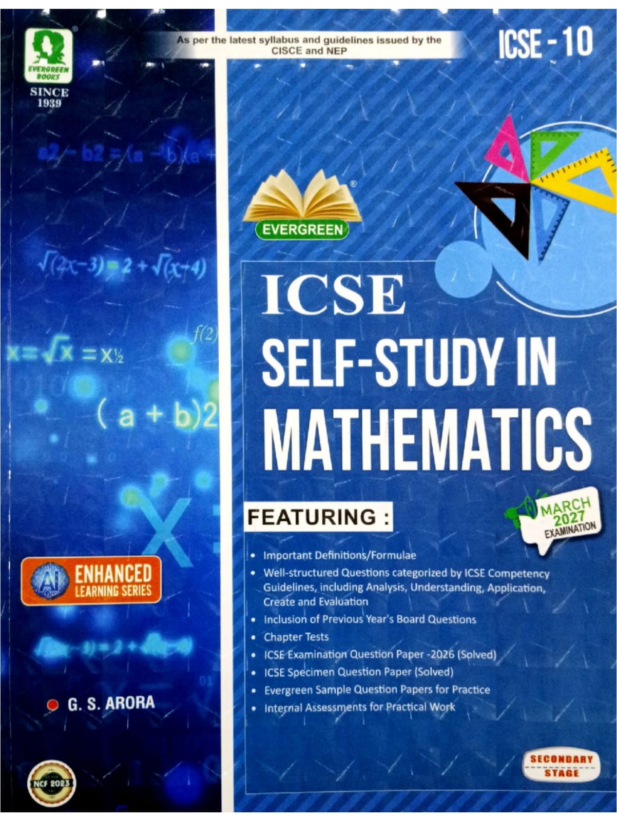 Evergreen ICSE Self Sudy Mathematics for Class 10