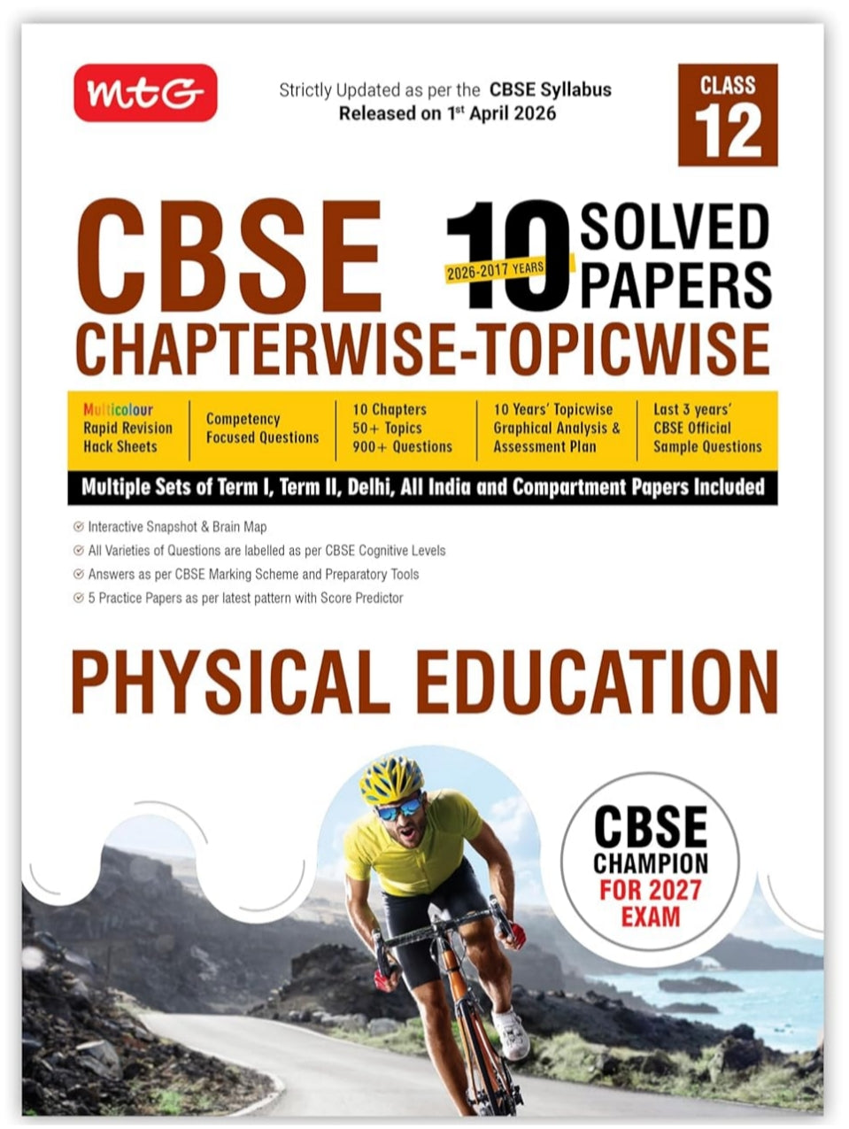 MTG CBSE Class 12 PYQs Book | 10 Years (2026-2017) Chapterwise Topicwise Solved Papers Class 12 Physical Education - CBSE Champion For 2027 Exam | CBSE Sample Papers (As Per Latest Pattern)